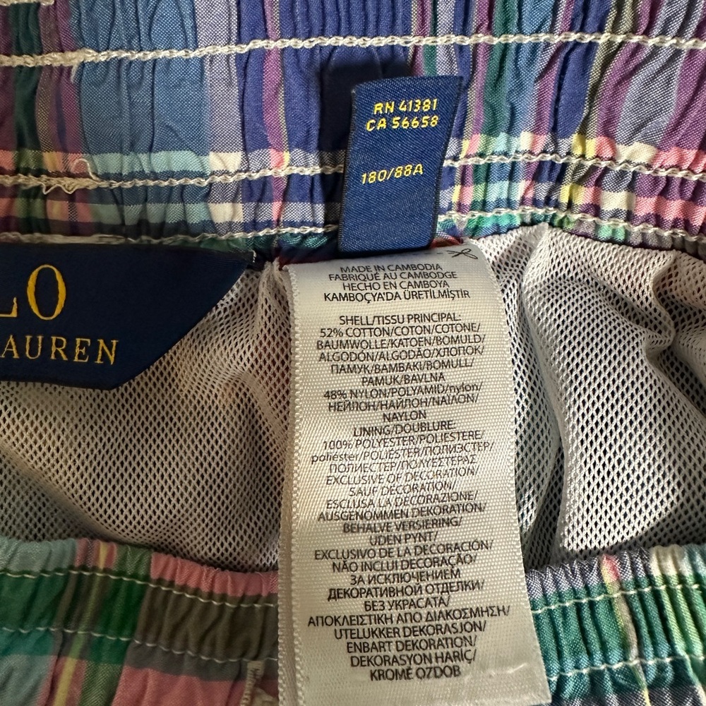 Polo Ralph Lauren Men's Swim Trunks Large Preppy Classic Multicolor Plaid - Picture 7 of 9